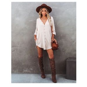 Vici Cotton Pocketed button down tunic